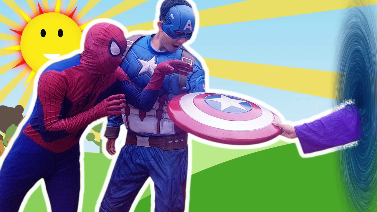 Little Boy playing GAME! Joker Thief Shield Captain America /w Spiderman | Funny Superhero IRL Video