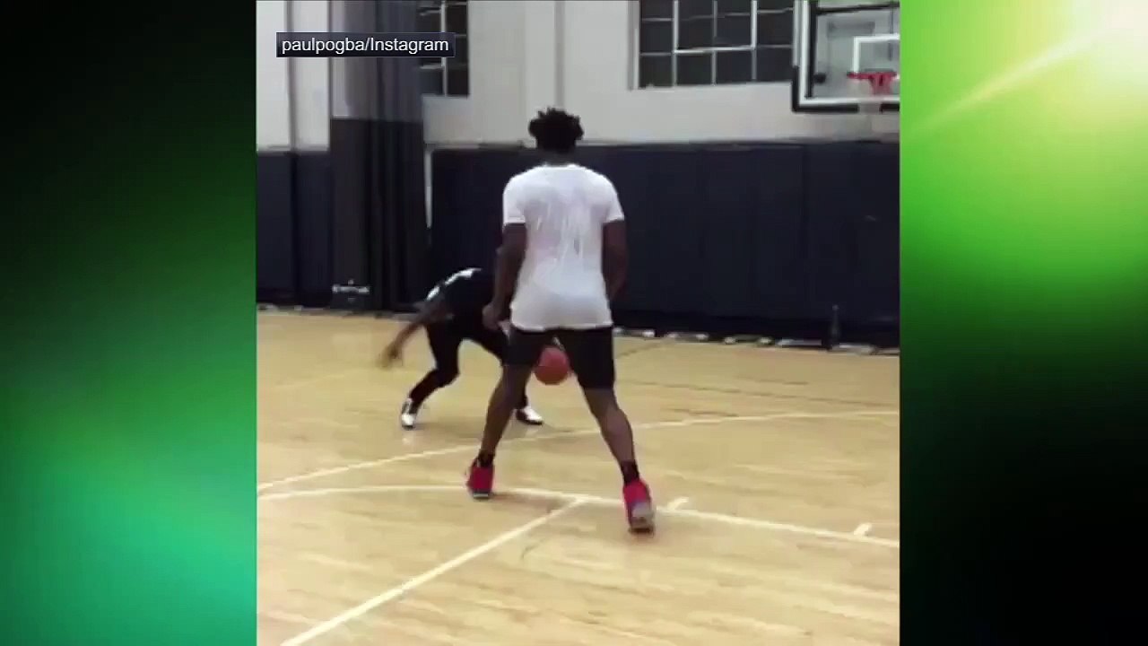 【NBA】Paul Pogba BEATS Joel Embiid in Game of 1-on-1 Hoops  2017 NBA Offseason