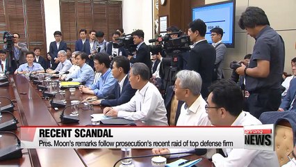 President Moon calls to root out defense industry corruption