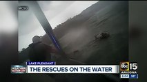 VIDEO: Big waves, rescues on Lake Pleasant after storms