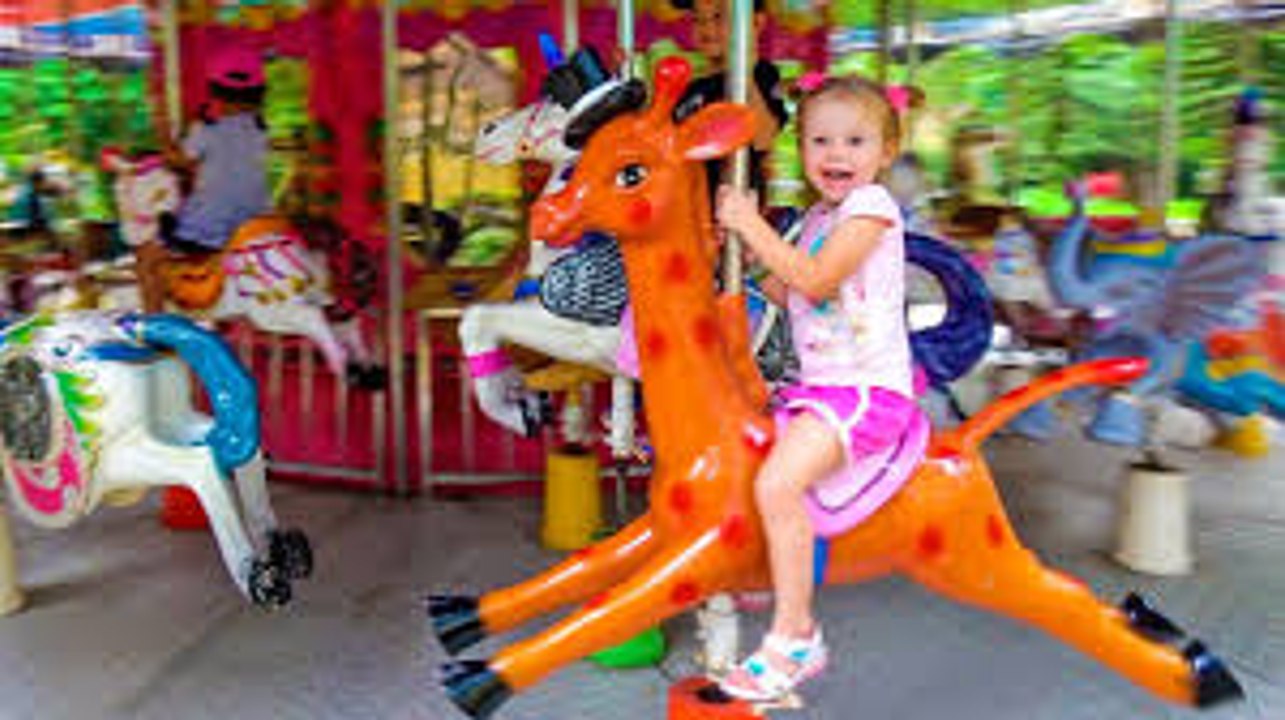 Bad kid play in amusement park and fun outdoor playground for kids Funny video for babies