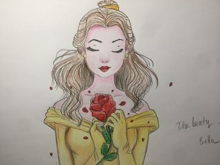 How to draw the beauty in the " beauty and the beast's movie - Hướng dẫn vẽ công chúa