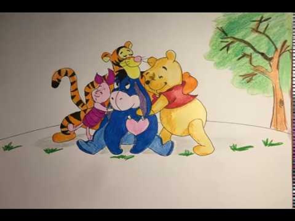 How To Draw : Drawing pooh with friends - Bella Do