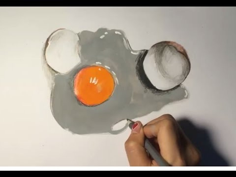 How to drawing 3D - Draw the egg