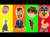 Colors for Children to Learn with PAW Patrol Vs Ben 10 Wrong Heads  Finger Family Nursery Rhymes