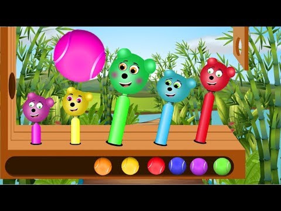 Mega Gummy Bear  Learn Colors Wooden Face Hammer Xylophone! Mega Gummy Bear  Finger Family Rhymes