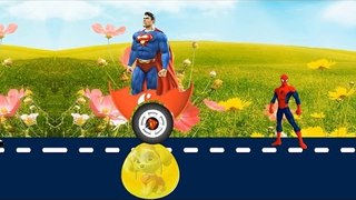 Learning Colors With Toys Superheroes Surprise Eggs With Wheels - Video Compilation For Kids