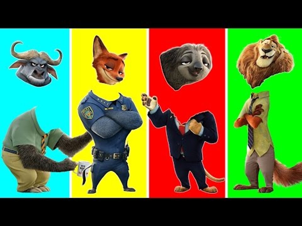 Zootopia Animals with Wrong Heads | Funny Animals Video for Kids | Learn Wild Animals for Children