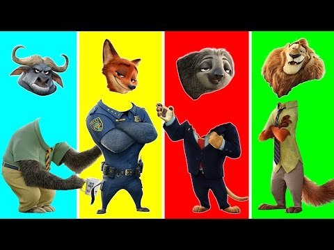 Zootopia Animals with Wrong Heads | Funny Animals Video for Kids | Learn Wild Animals for Children