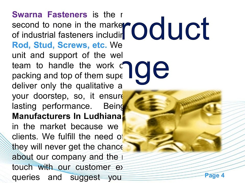 Hex Bolt Manufacturers In Ludhiana - Swarna Fasteners