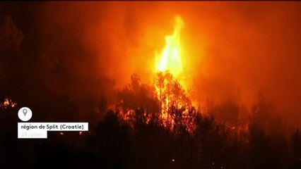 De violents incendies atteignent la banlieue de Split, en Croatie