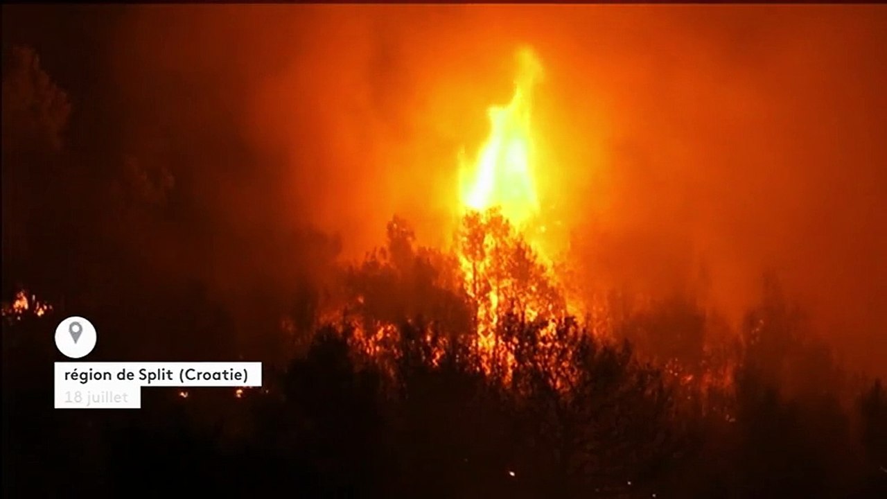De violents incendies atteignent la banlieue de Split, en Croatie