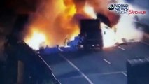 Regardez la violente explosion d'un camion qui a eu lieu sur une autoroute en Chine - Aucun blessé n'est a déplorer - VI