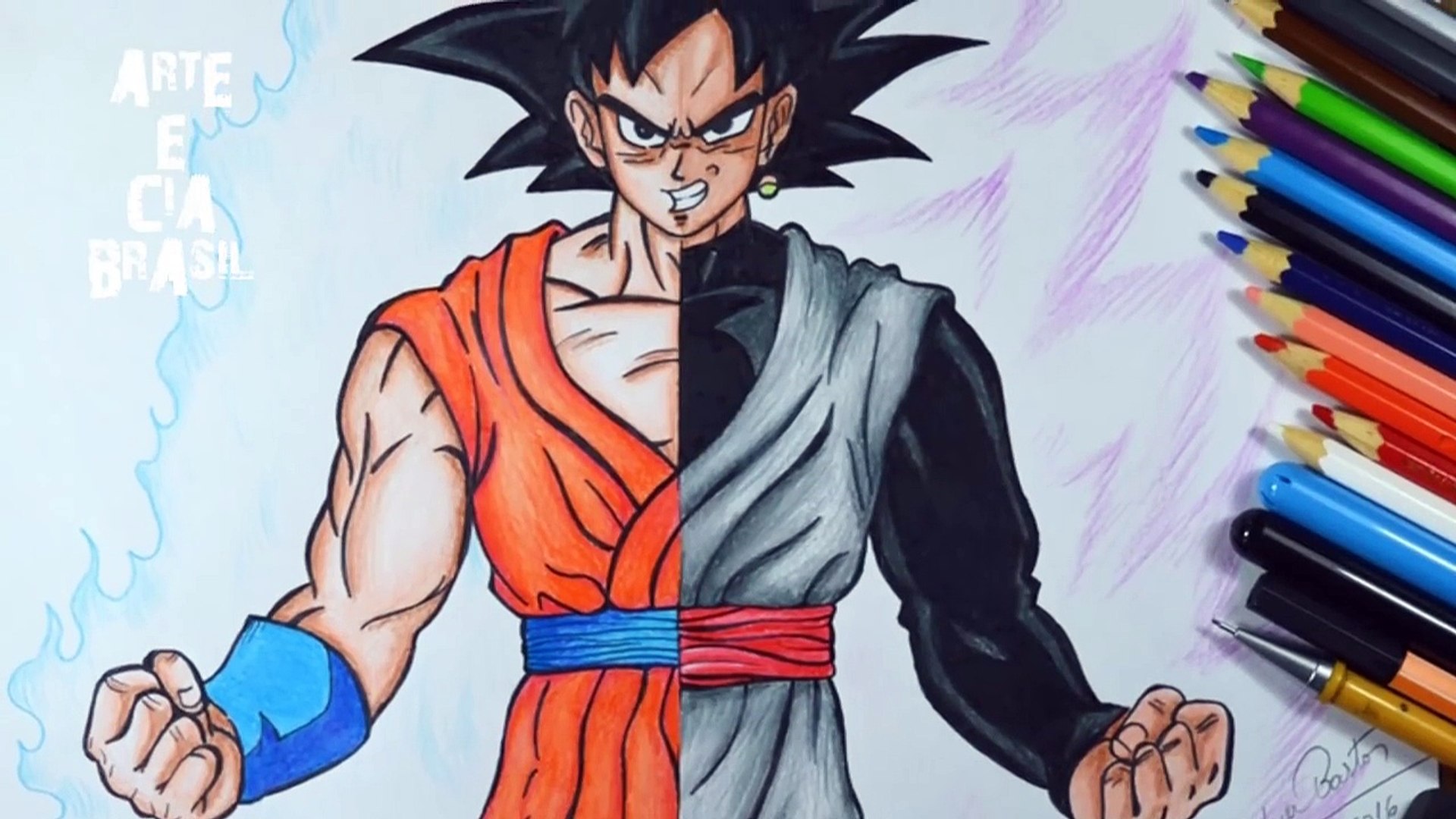 Speed Drawing Goku Ssj Blue Black Ssj Rose Dragon Ball Super