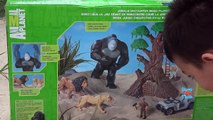 Y gigante jurásico rey Nuevo planeta obras de teatro araña tirano saurio Rex Mundo Animal vs kong thrasher unboxing