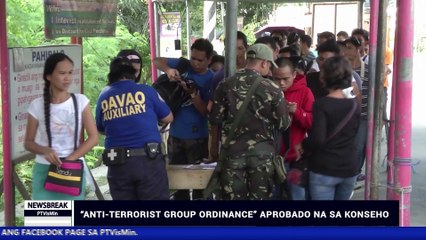 ATANGI ANG NEWS BREAK SA PTV DAVAO KARONG HAPON | "Anti-terrorist group Ordinance", aprobado na sa konseho