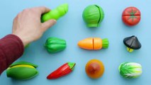 Learn Names of Toy Fruit and Vegetables VS Real Fruits and Vegetables Cutting for Children