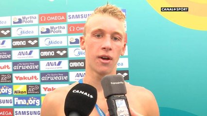 Championnat du monde Budapest 2017 - 10km eau libre - La réaction de Marc-Antoine Olivier après sa médaille de bron...
