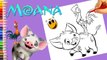 Heihei and Pua Coloring page Movie Moana emojis Crayola colored markers KOKI DISNEY TOYS SHOUTOUT