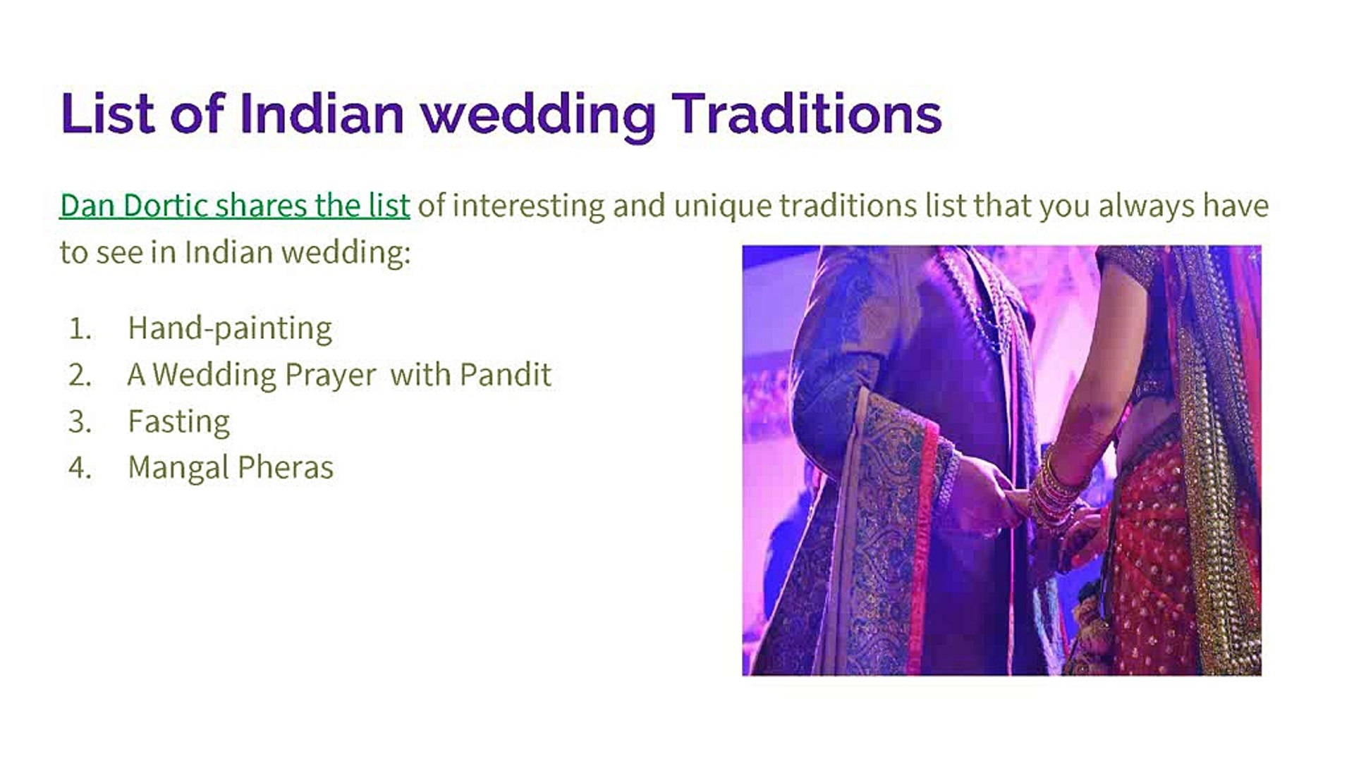 4 Interesting Indian Wedding Traditions Shared By Dan Dortic