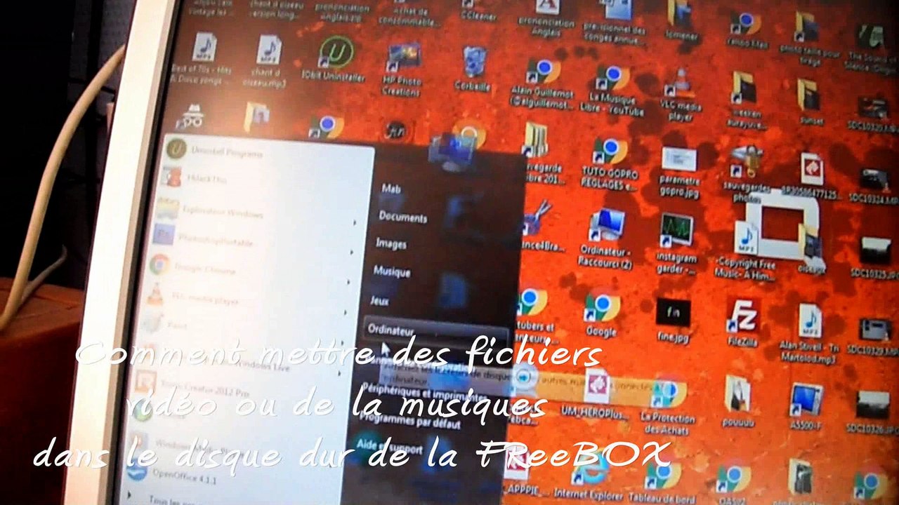 Comment mettre des fichiers  vidéo ou de la musiques  dans le disque dur de la FReeBOX