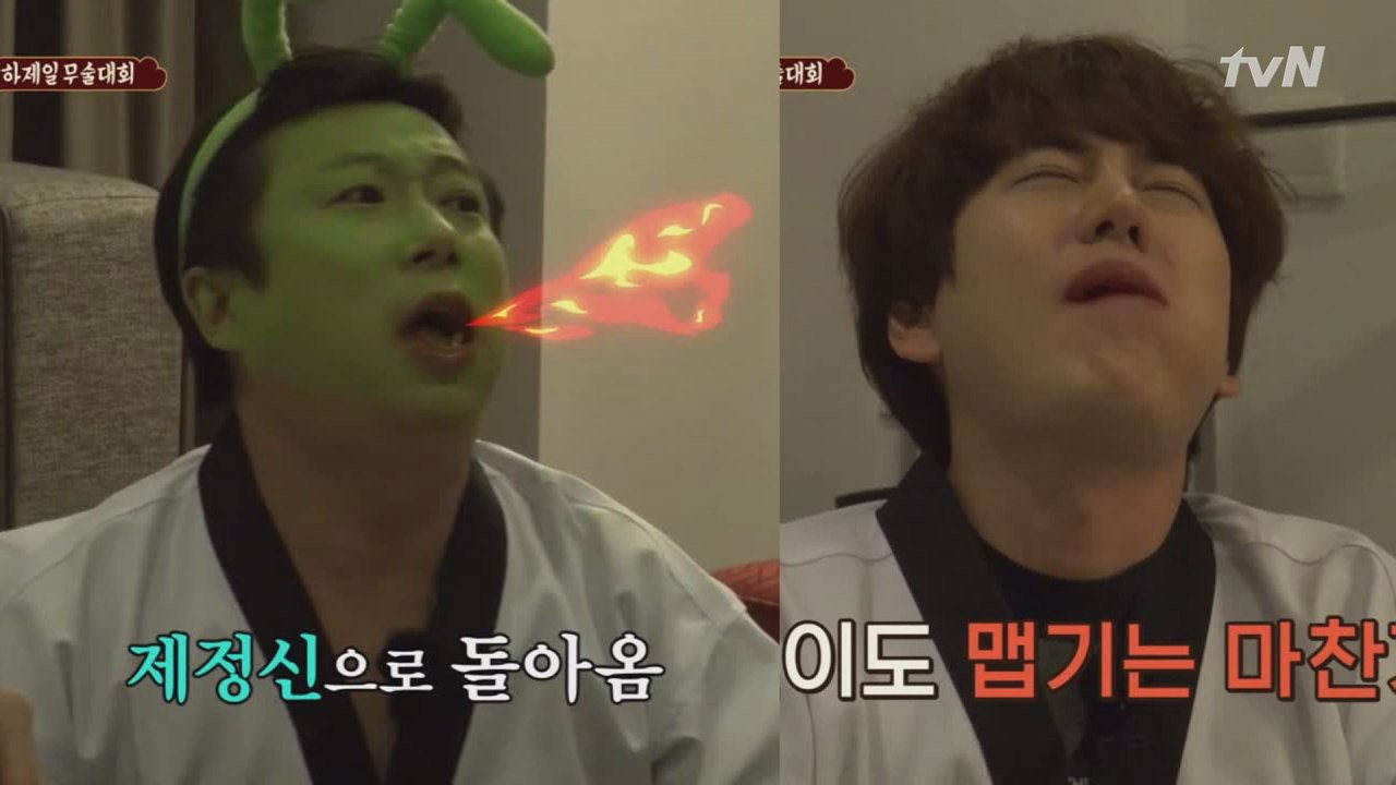 매운 소스와 함께 지짐이 빨리 먹기 대결, 승자는?