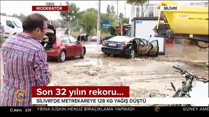 Silivri'de metrekareye 128 kg yağış düştü!