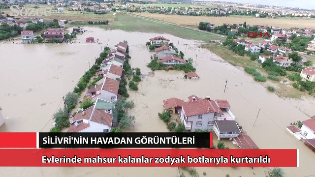 Sel baskını sonrası Silivri'nin havadan görüntüleri
