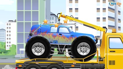 Monster Truck Chase | Monster Trucks For Kids Car Cartoon | New Trucks For Children