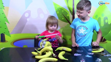 Learn Colors With Little Baby Banana Pool for Children Song Finger Family Nursery Rhymes for Kids