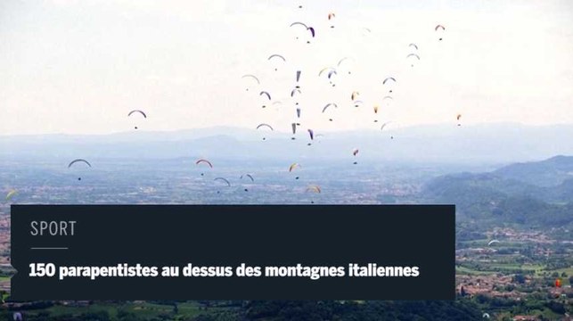 150 parachutistes au dessus des montagnes italiennes
