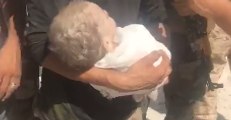 Infant Rescued From Under Rubble in Old Mosul