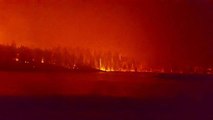Wildfire Rages Near Highway in Hanceville