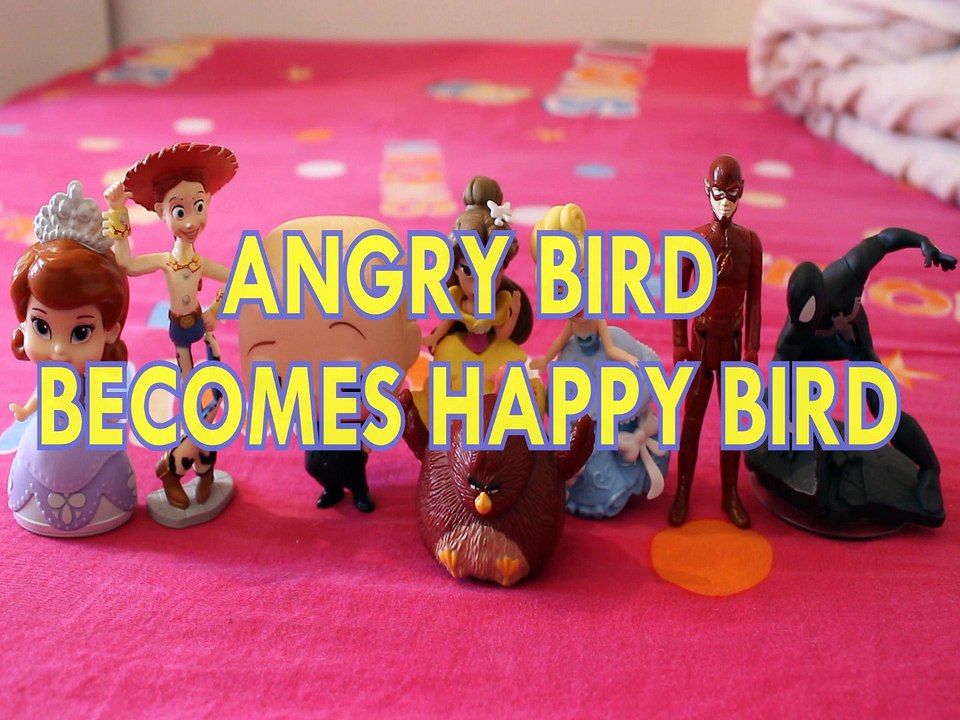 ANGRY BIRD BECOMES HAPPY SOFIA JESSIE BOSS BABY BELLE CINDERELLA FLASH SPIDERMAN Toys BABY Videos PRINCESS SOFIA THE FIR
