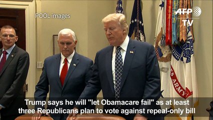 Trump "disappointed" as US health care reform bid collapses
