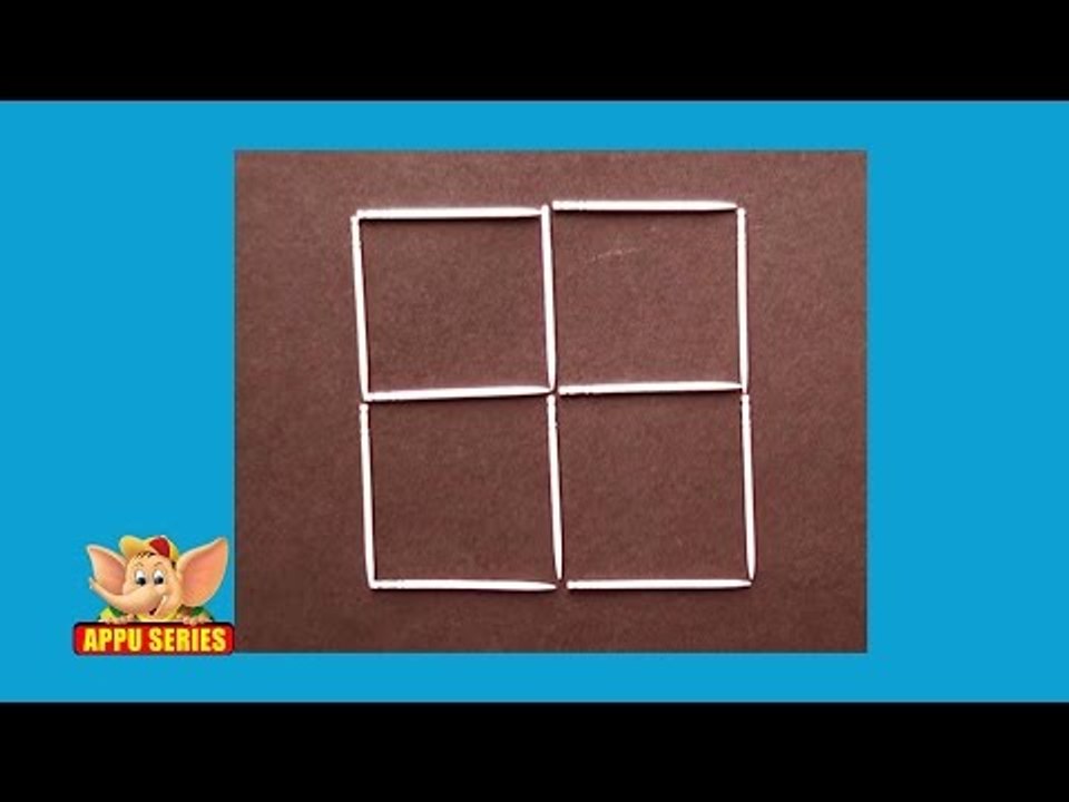 Toothpick Puzzle - Make 4 Squares from 3