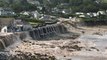 Floodwaters Rush Downhill As Flash Floods Hit Coverack