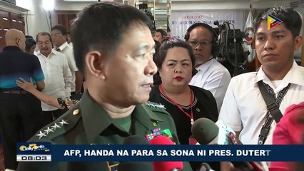 AFP, handa na para sa SONA ni Pres. Duterte