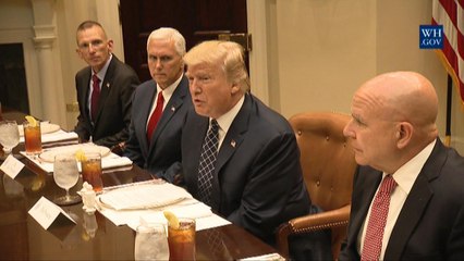President Trump Meets With Soldiers For Lunch Discussions