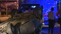 Polislerin İçinde Bulunduğu Araç Takla Attı: 2 Polis Yaralı