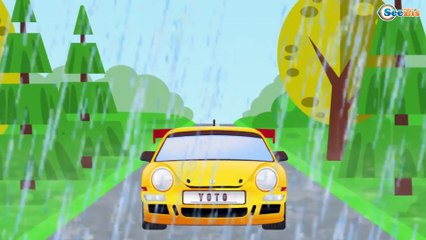 The Red Police Car in Car Cartoon for children - 2D Animation Videos for Kids!