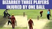 Bizarre cricketing incident: One ball injures three players in Australia | Oneindia News