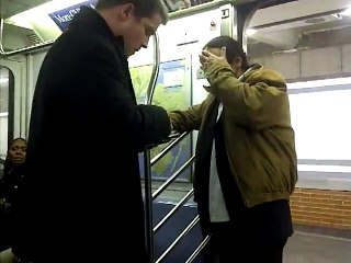 This man tries to stop a fight in the subway