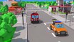 The Tow Truck and The Police Car - Service Vehicles Cartoons for children 3D - Cars & Trucks Stories