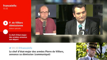 Démission du général de Villiers : "Macron s'est comporté en petit chef" estime Florian Philippot