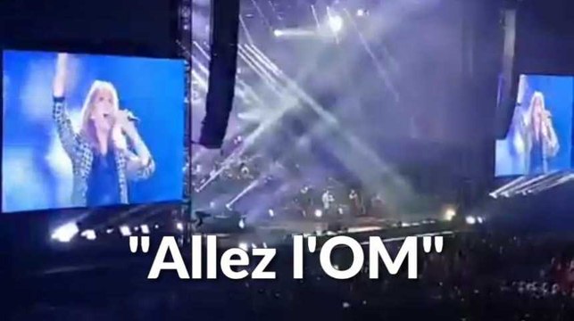 Les images de Céline Dion qui chante Allez L'OM au stade Vélodrome