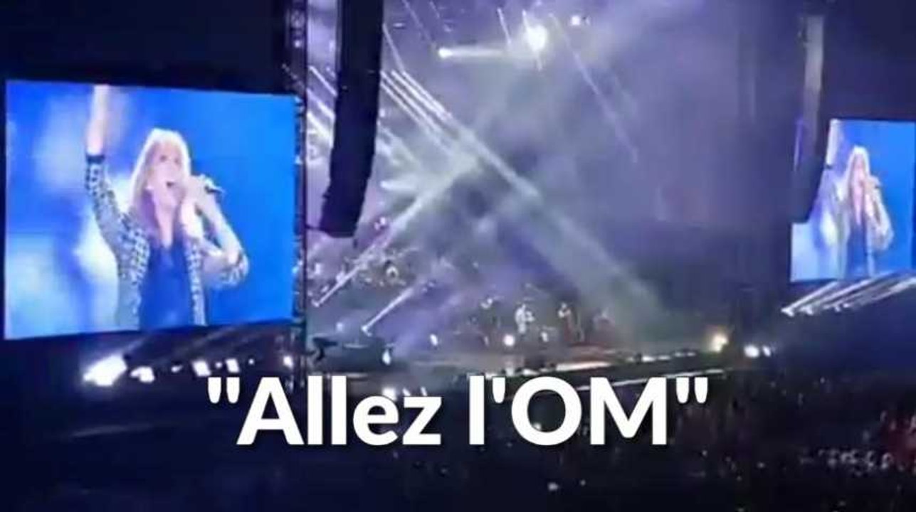 Les images de Céline Dion qui chante "Allez L'OM" au stade Vélodrome