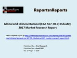 Global and Chinese Borneol (CAS 507-70-0) Industry, 2017 Market Research Report