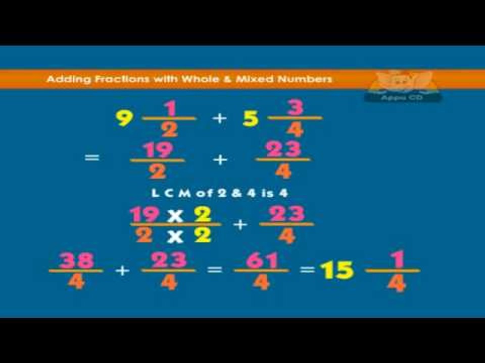 Learn Fractions  -  Adding and subtracting fractions with whole and mixed numbers