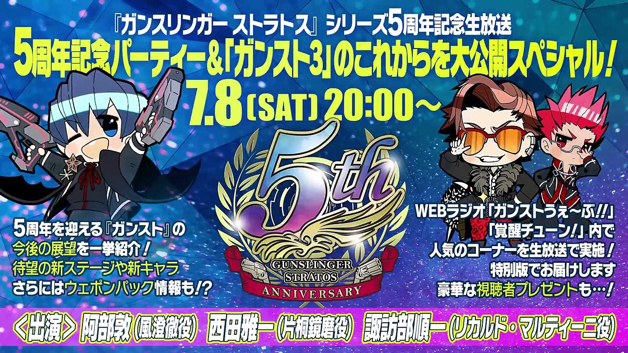 ムラタ博士から「ガンスト5周年記念生放送」についてのお知らせ